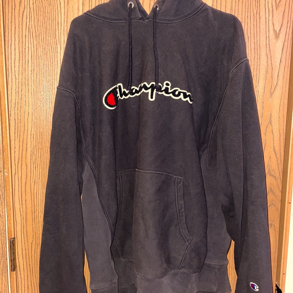 Lightly used black Champion hoodie